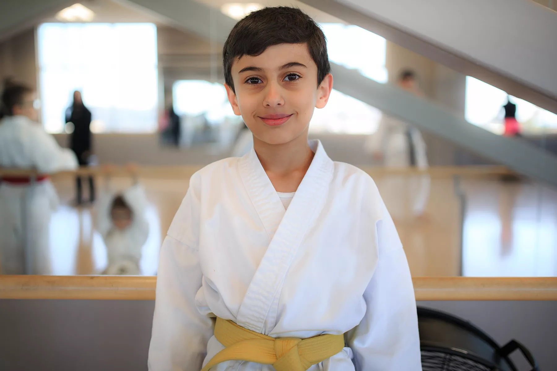 Boy with Yellow Belt in Karate