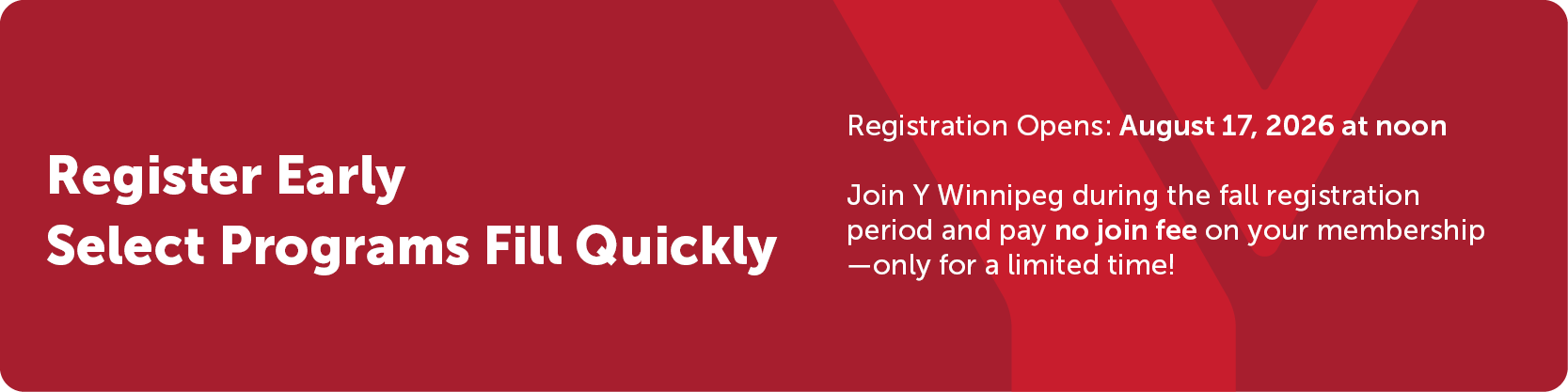 Registration opens Monday, August 17 at noon. Spaces fill quickly.