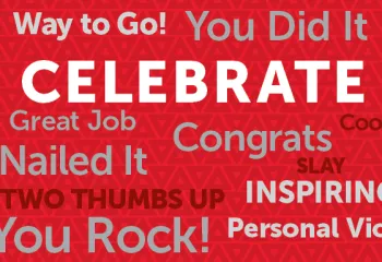 graphic with various uplifting words