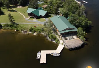 overhead view of Camp Stephens island
