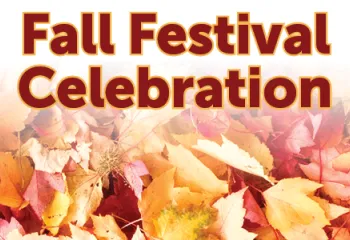 fall leaves with text Fall Festival Celebration