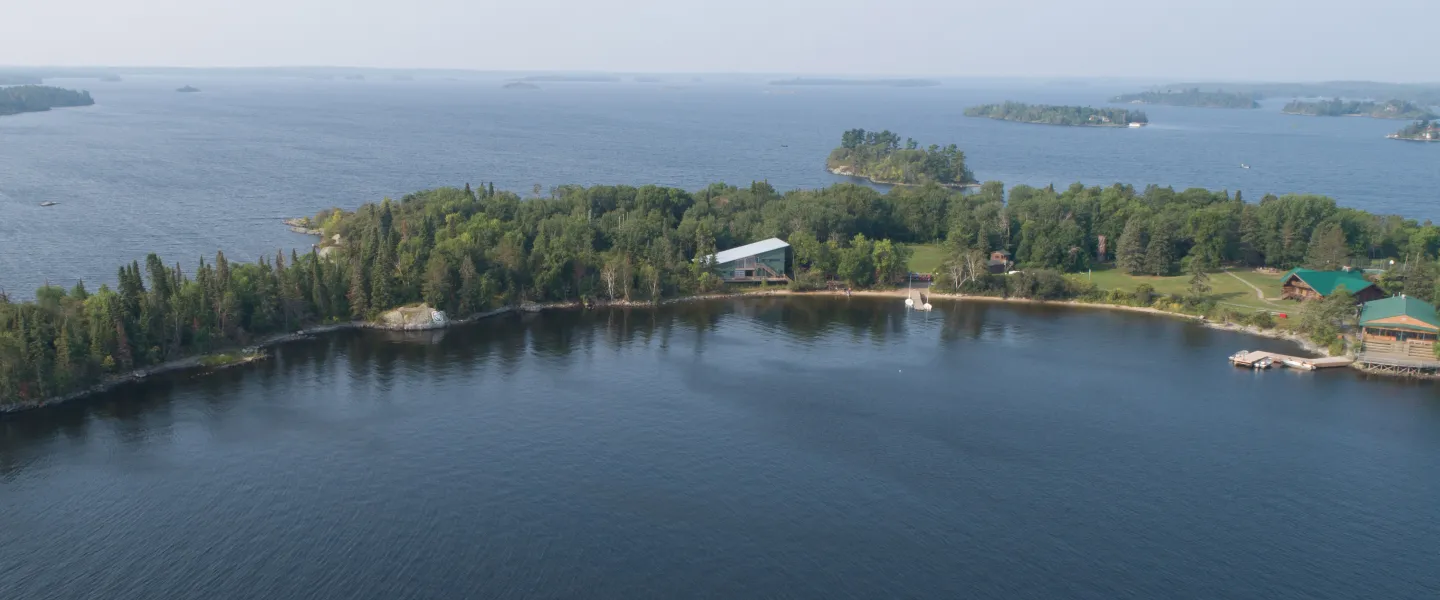 overhead view of the island