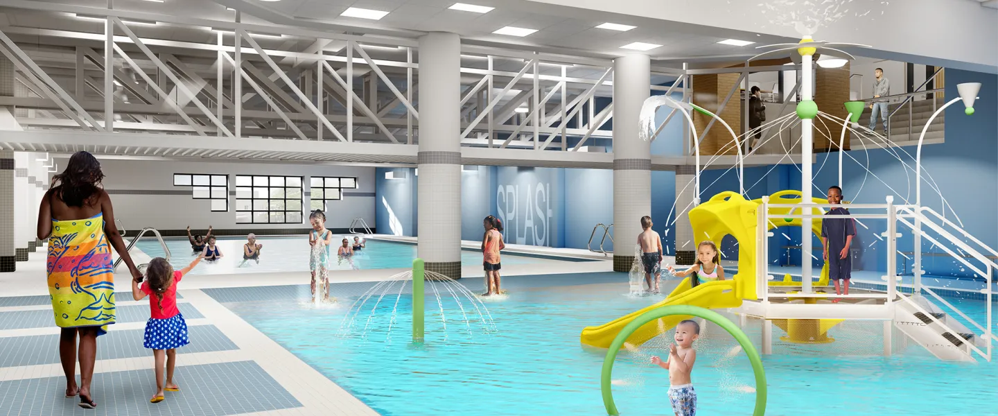rendering of splash pad