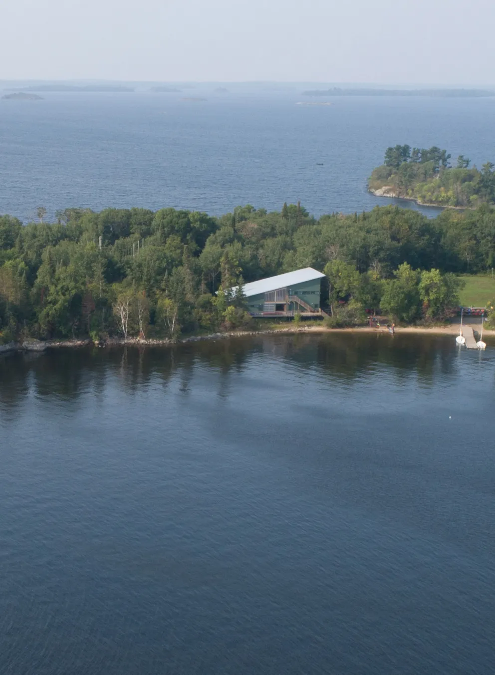 overhead view of the island