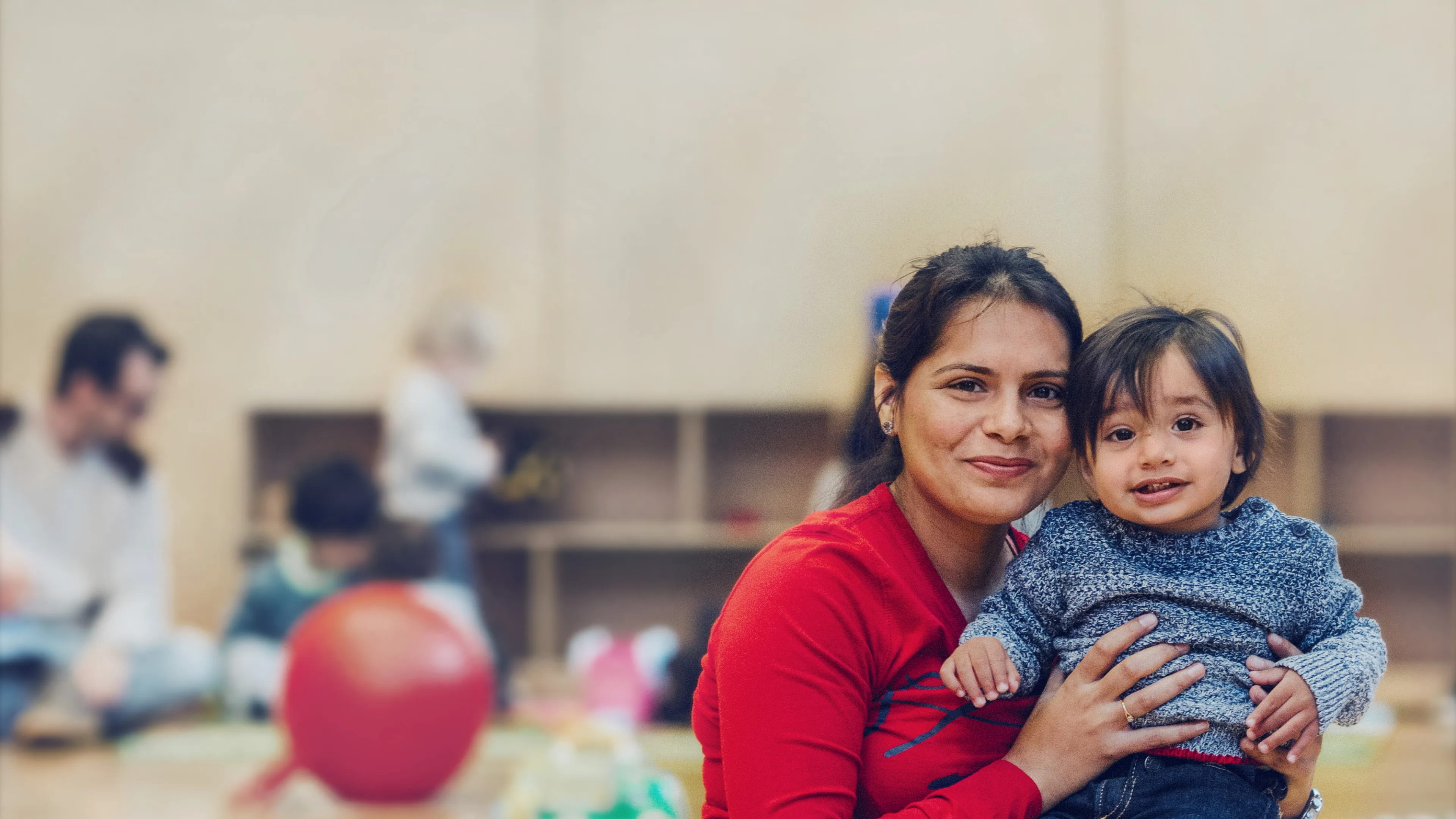 Woman with Toddler in Gym