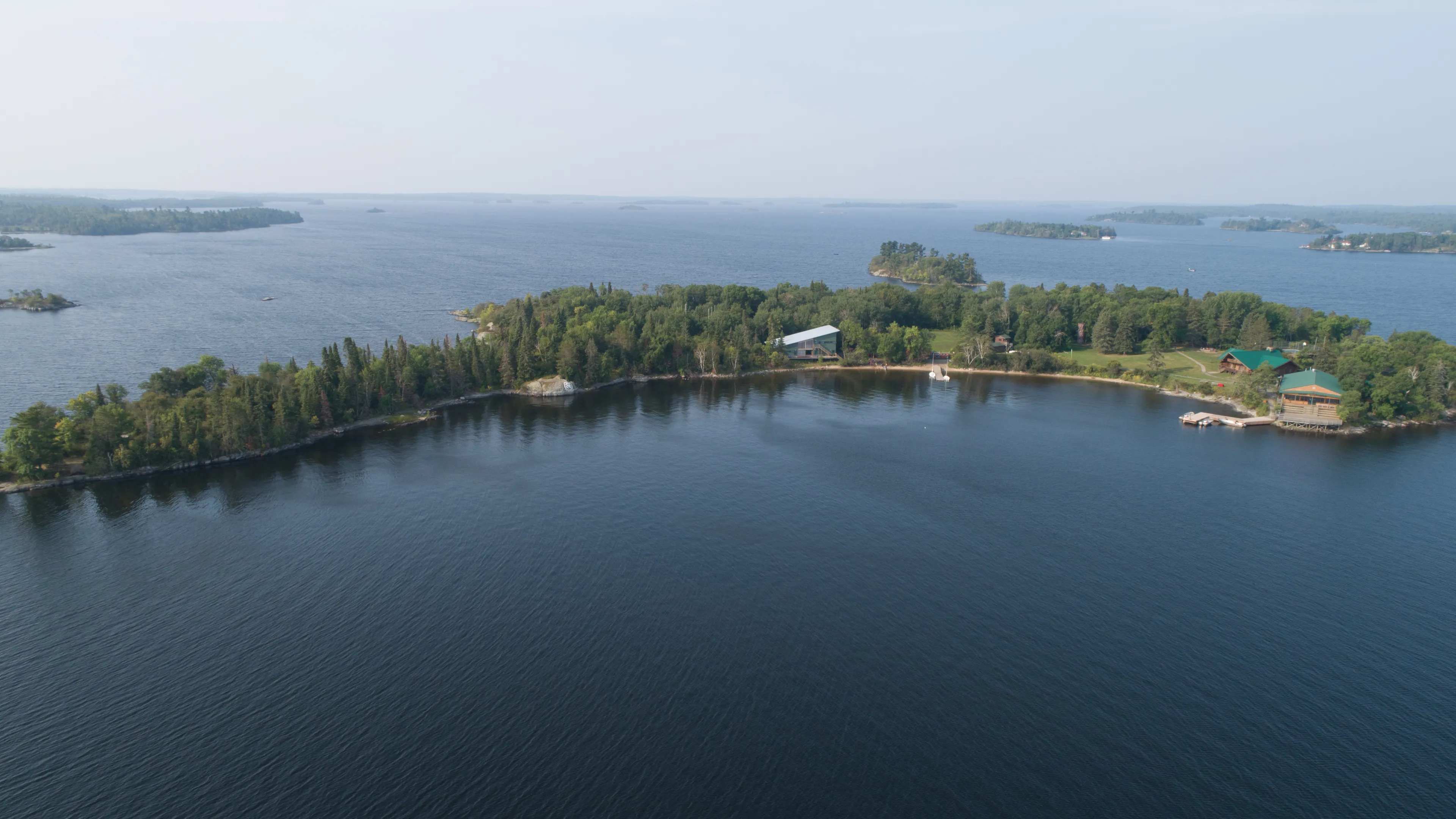 overhead view of Camp Stephens island