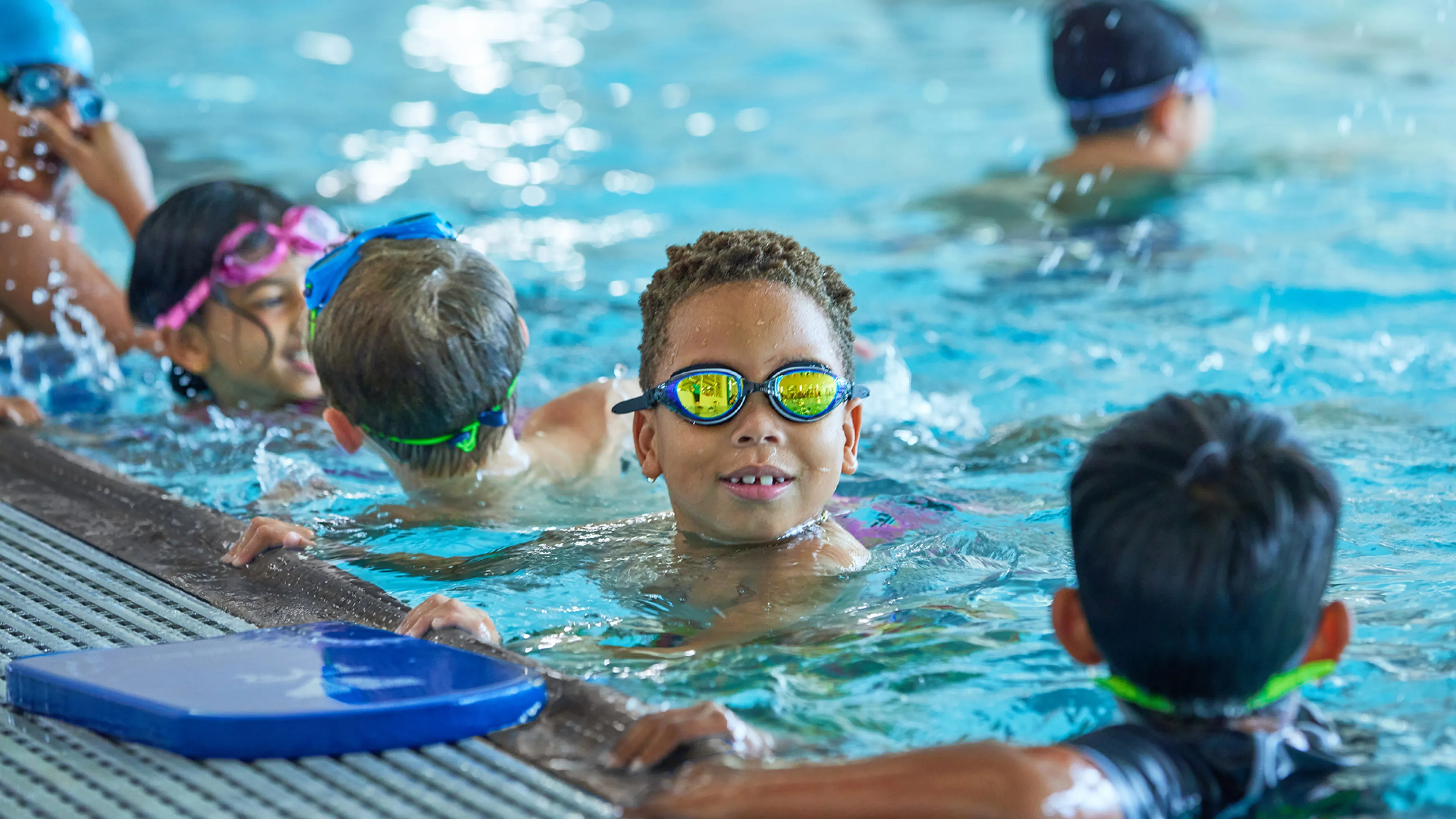 group of swimmers enjoy lessons