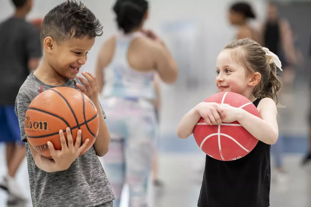 Two Friends Playing in the Gym