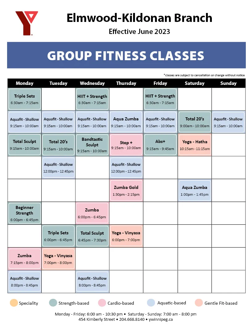 EK Fitness Classes June