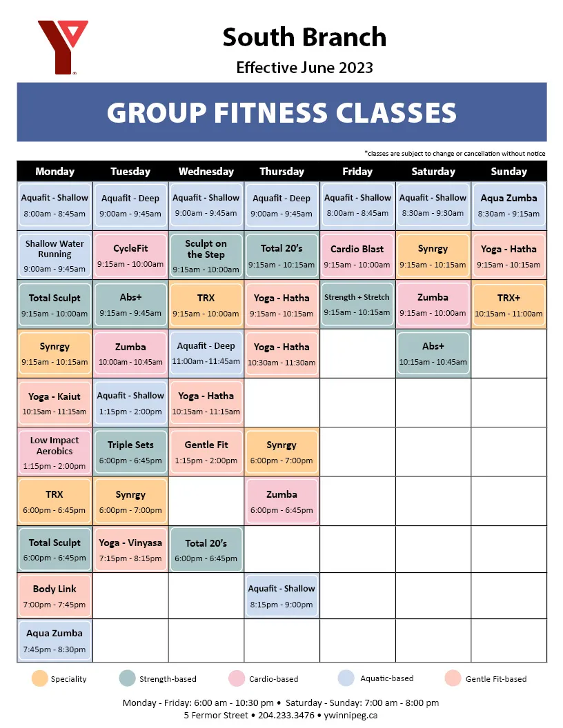 South Fitness Classes June