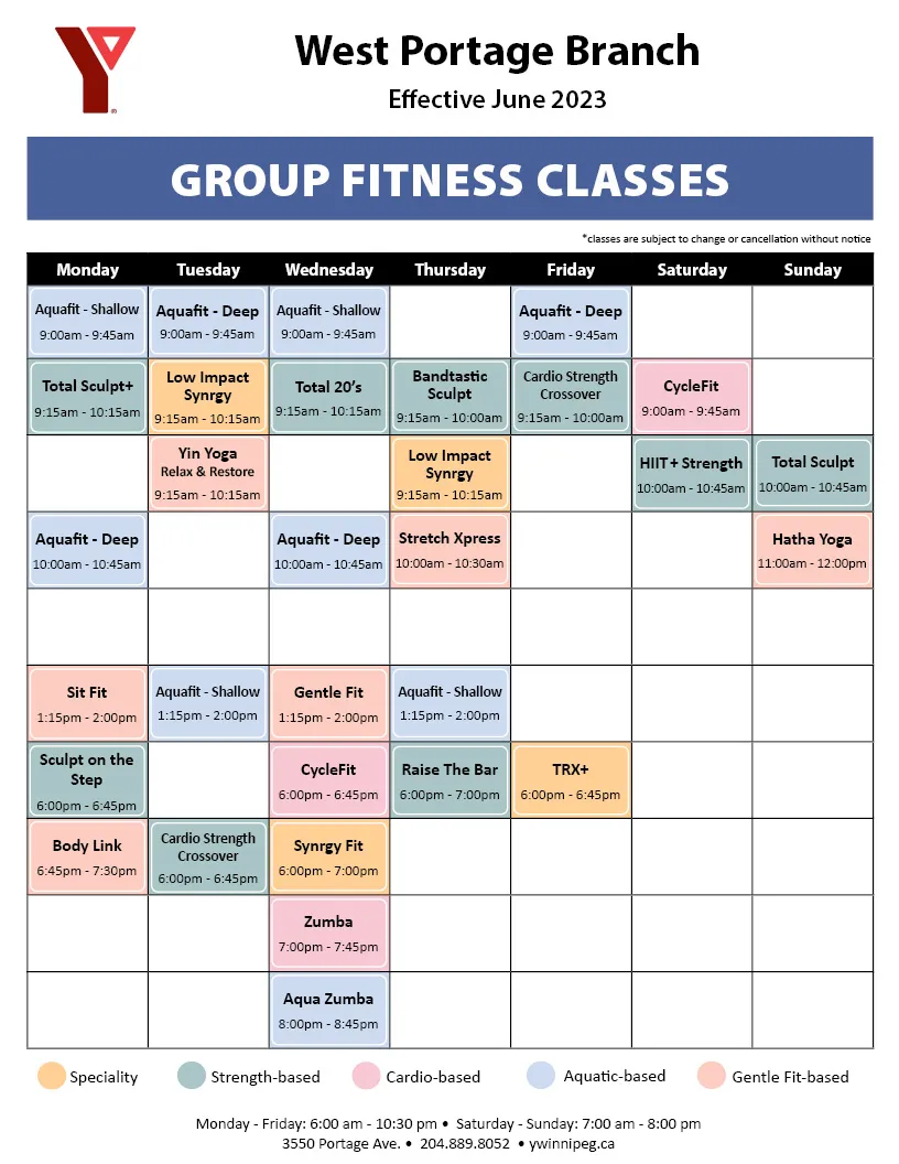 WP Fitness Classes June