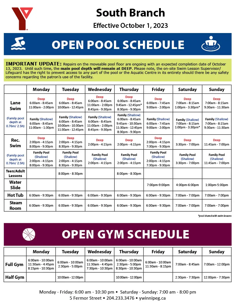 South Open Pool-Gym October Version 2