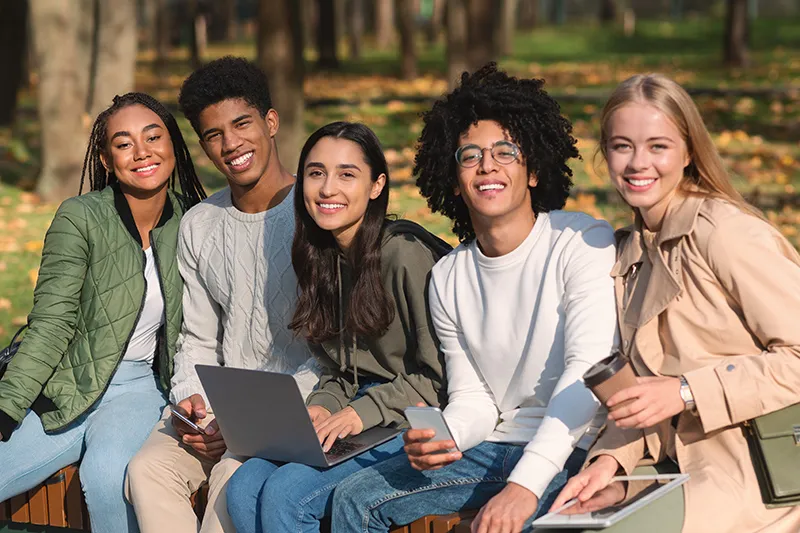 A group of youth planning a project together
