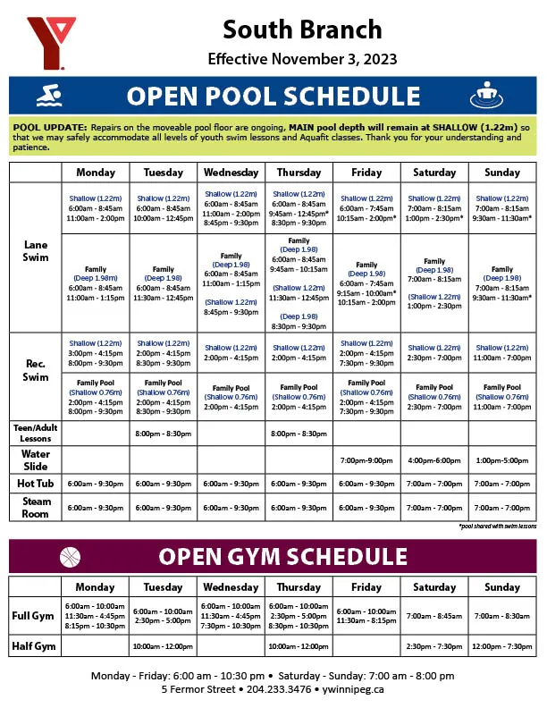 South Open Pool-Open Gym November