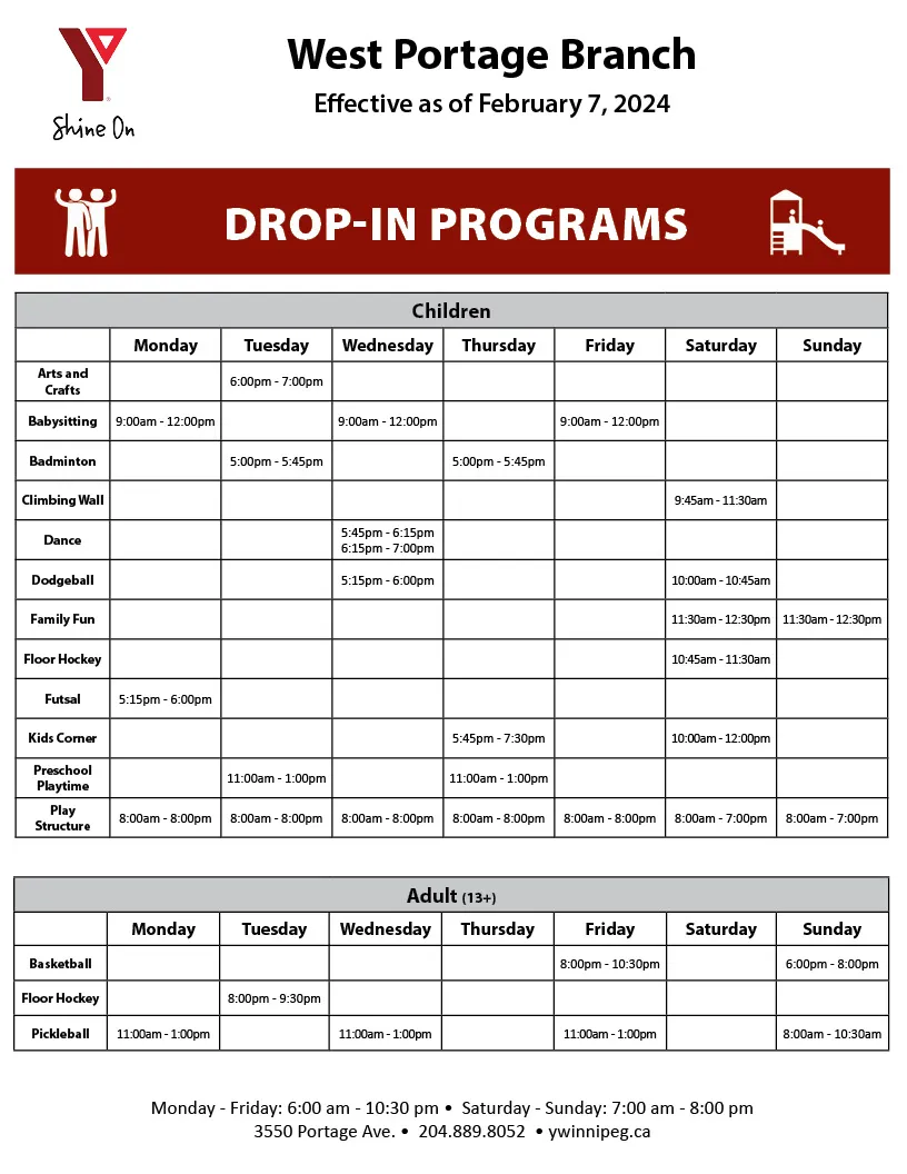 WP Drop-in Programs February 7