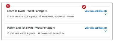 How To screenshot of summer swim registration