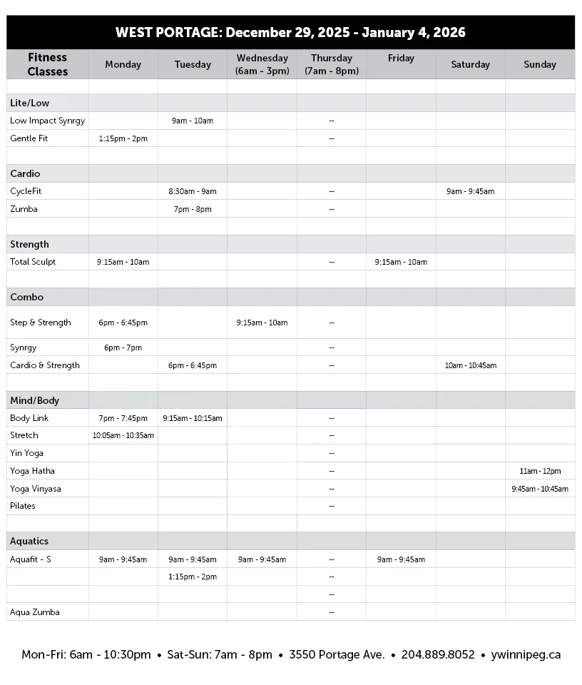 Dec 29-Jan 4 Classes WP