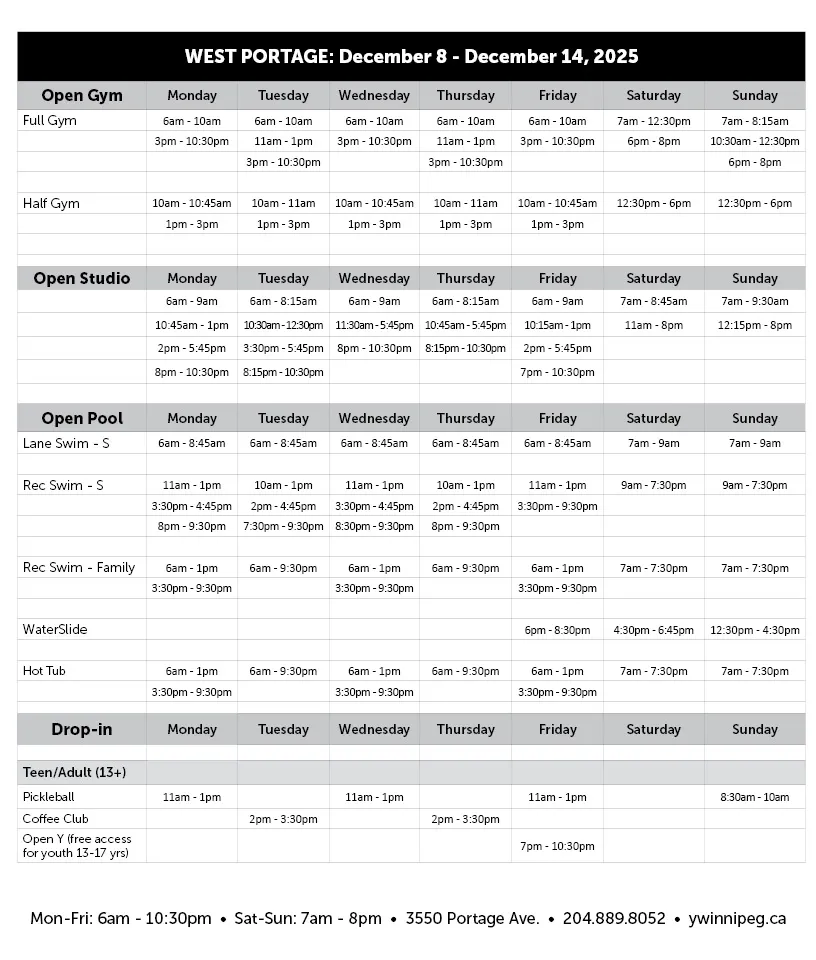 Dec 8 14 Open Times Schedule WP v2