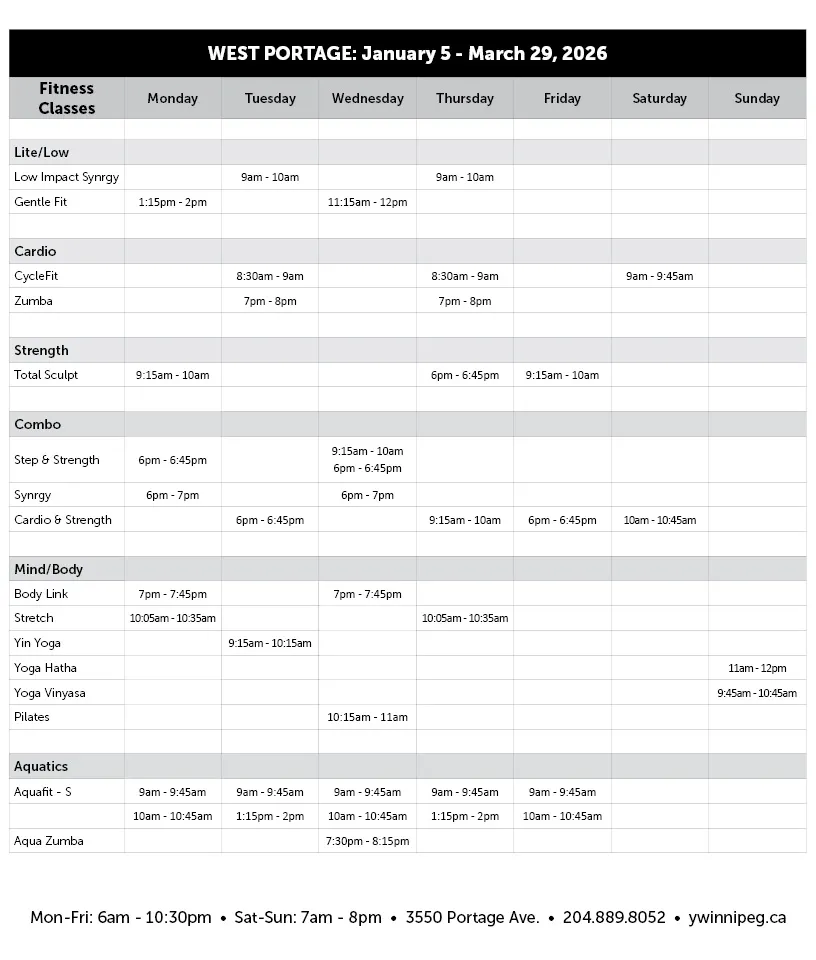 Winter Session Class Schedule - WP