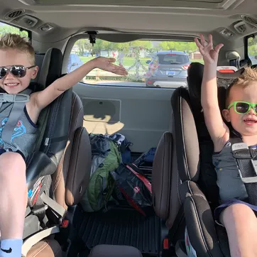 Alisa's kids singing "YMCA" in the car