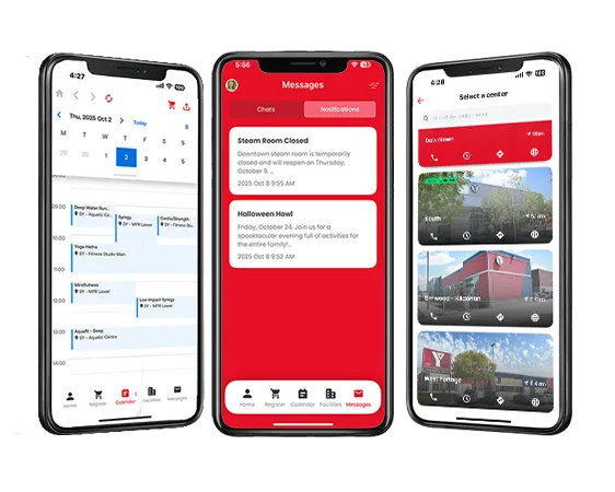 screenshots of different app features