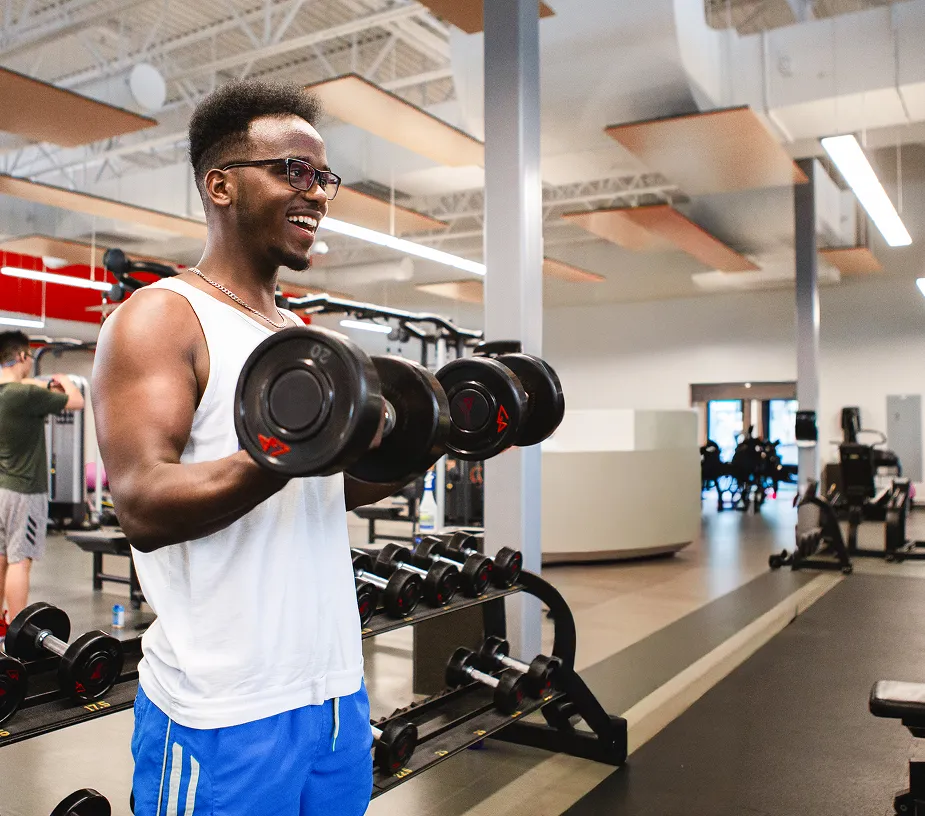 Man doing bicep curls