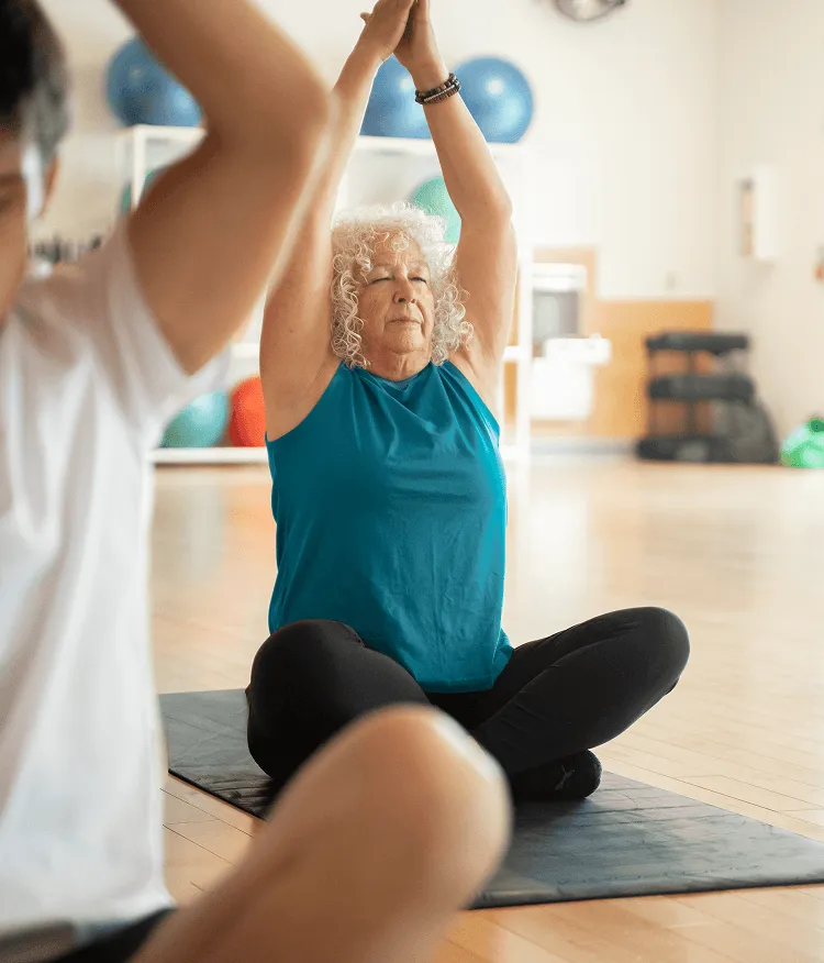 Woman performing yoga