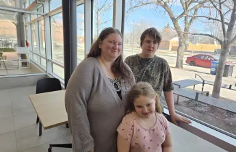 Shanda and her children at the Y