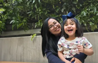 Mother and daughter at the Downtown Y