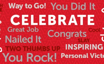 graphic with various uplifting words