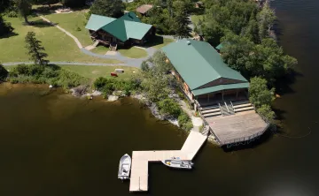 overhead view of Camp Stephens island