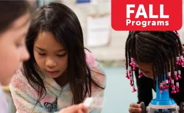 young kids looking through microscope - Fall Programs